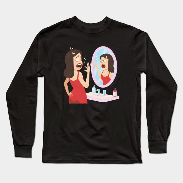 More Than Your Fears. women scared herself Long Sleeve T-Shirt by ATTO'S GALLERY